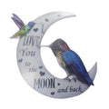 Moon Hanging Ornament for Car Rear View Mirror - Two Hummingbirds
