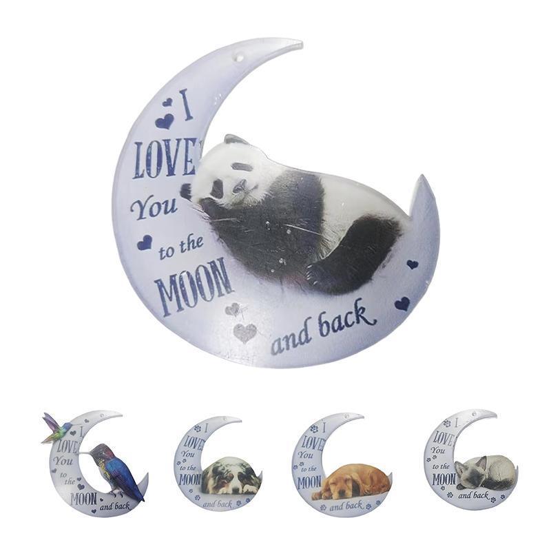 Moon Hanging Ornament for Car Rear View Mirror - Two Hummingbirds - view 3