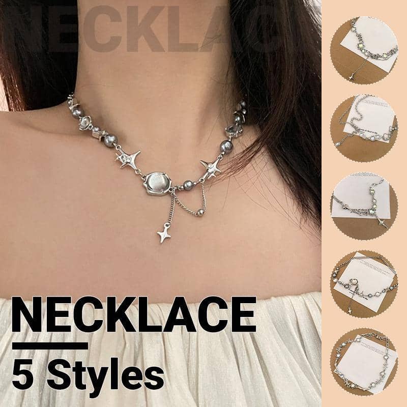 Moonstone Pendant Necklace, Silver Clavicle Chain for Women - Model C, Star Design - view 2