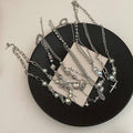 Moonstone Pendant Necklace, Silver Clavicle Chain for Women - Model C, Star Design - view 5