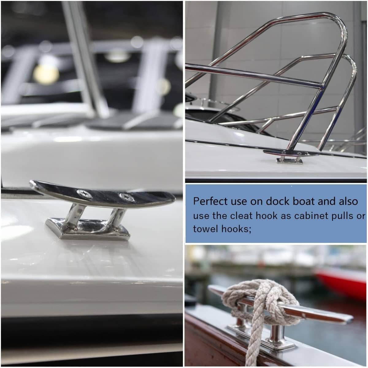 Mooring Cleat 200 mm (8 in, 20 cm) Stainless Steel for Boat Docking - view 5