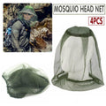 Mosquito Head Net for Camping and Fishing - Olive Green, Pack of 4