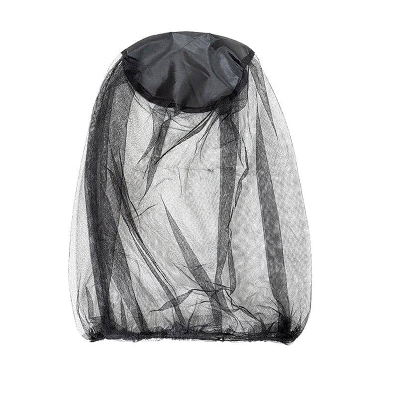 Mosquito Head Net Insect Mesh Hat for Fishing and Camping - Black, Single