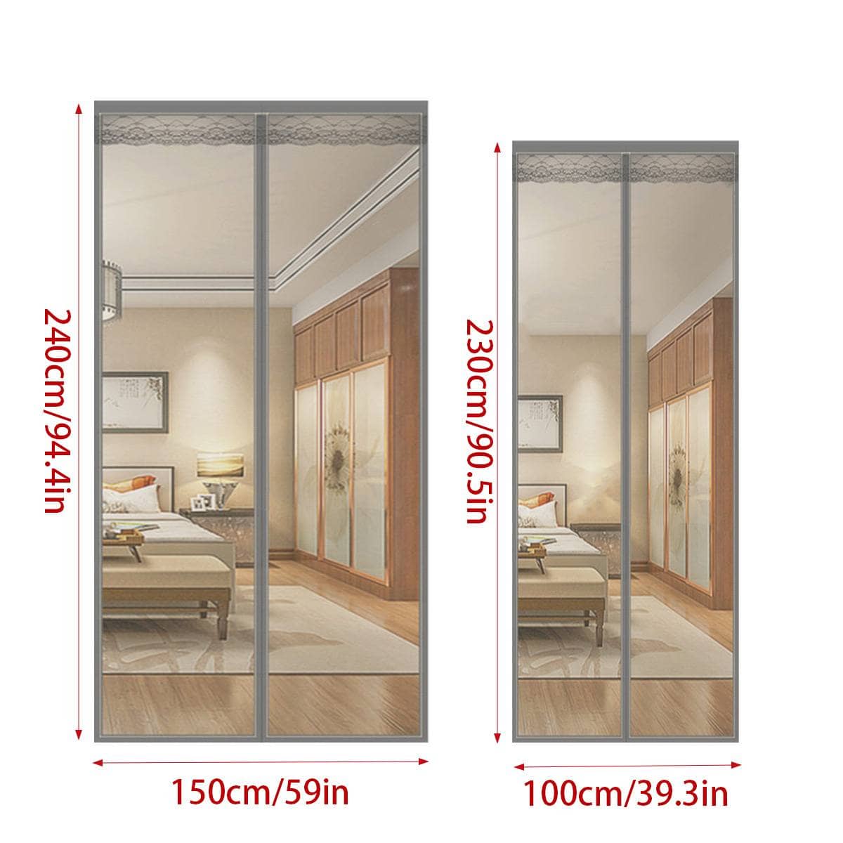 Mosquito Mesh Door Curtain Grey - 100 x 230 cm - view 4