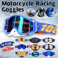 Motocross Racing Goggles, Windproof Dirt Bike Eyewear - Orange and White, Gold Mirror Lens - view 2