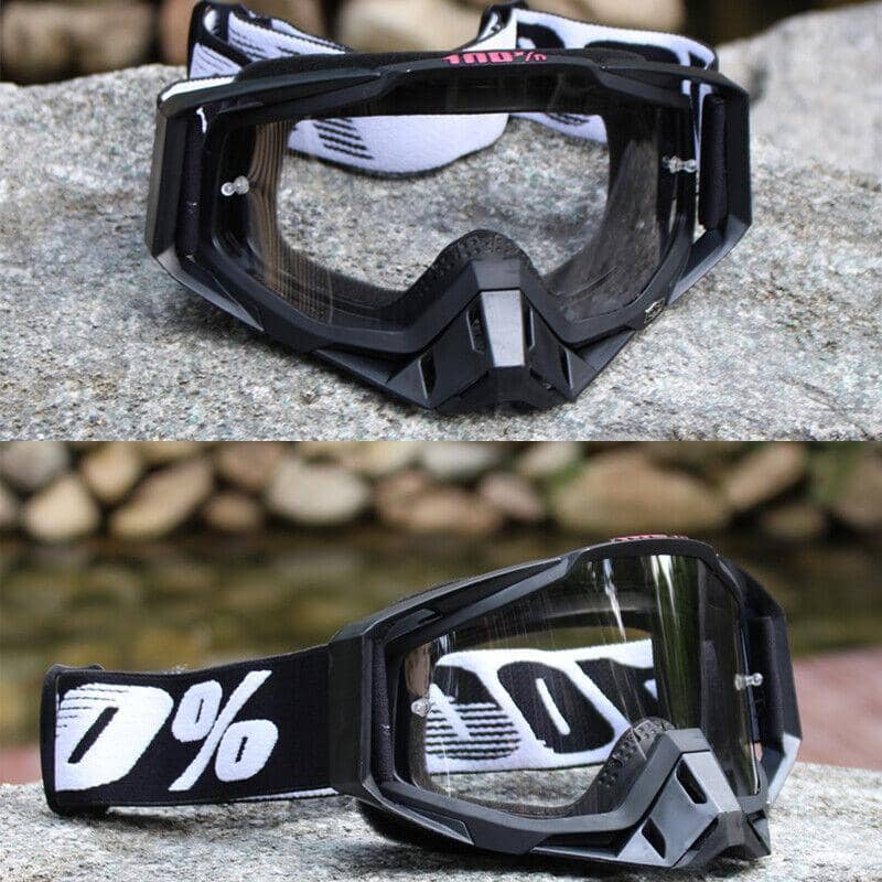 Motocross Racing Goggles, Windproof Dirt Bike Eyewear - Orange and White, Gold Mirror Lens - view 5