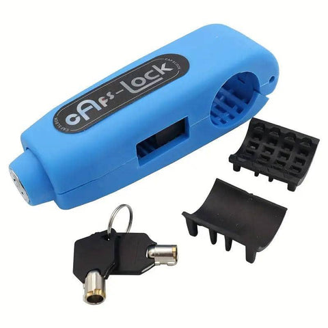 Motorcycle and Electric Bike Handlebar Lock Anti-Theft Security Lock - Blue