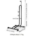 Mountain Bicycle Parking Rack, Adjustable Height L-Shaped Bike Stand with Hooks - view 3