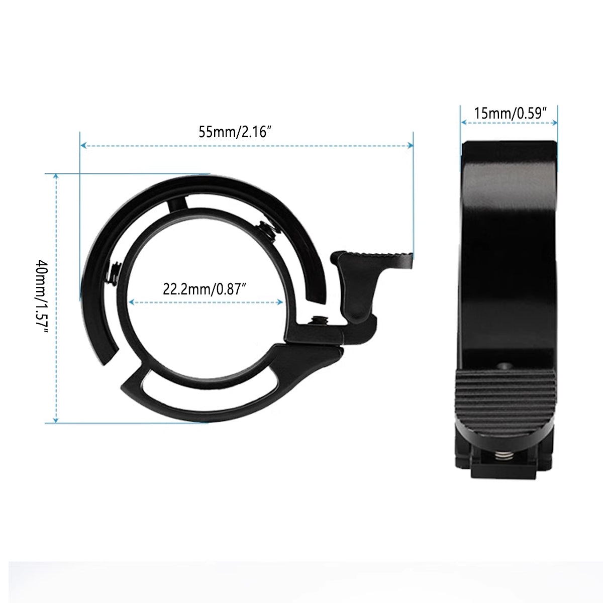 Mountain Bike Bell O-Shape Slim Style - Silver - view 3