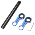 Mountain Bike Handlebar Extender with Double Bracket and Carbon Fibre Bar - Blue
