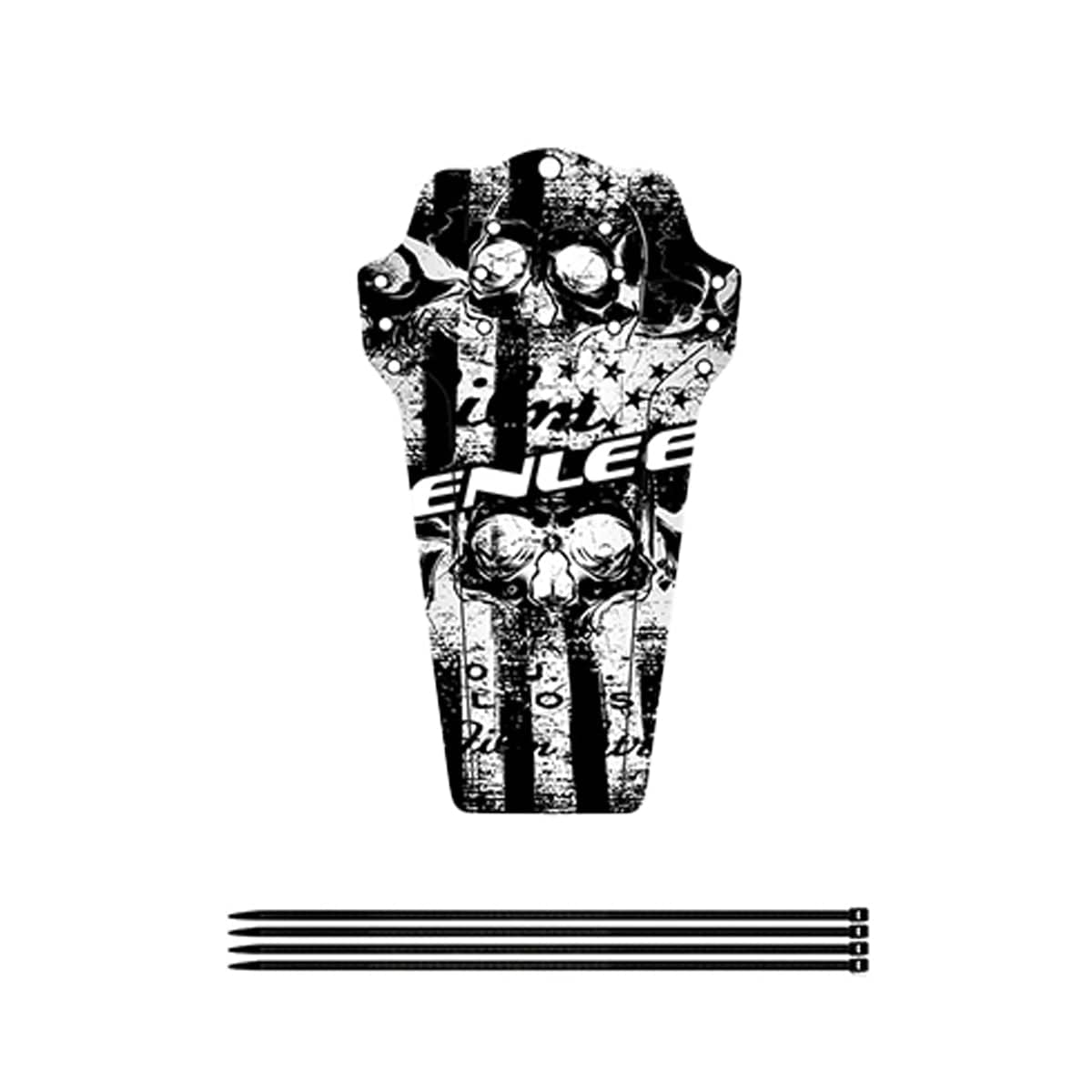 Mountain Bike Mudguard - Black and White Skull Print