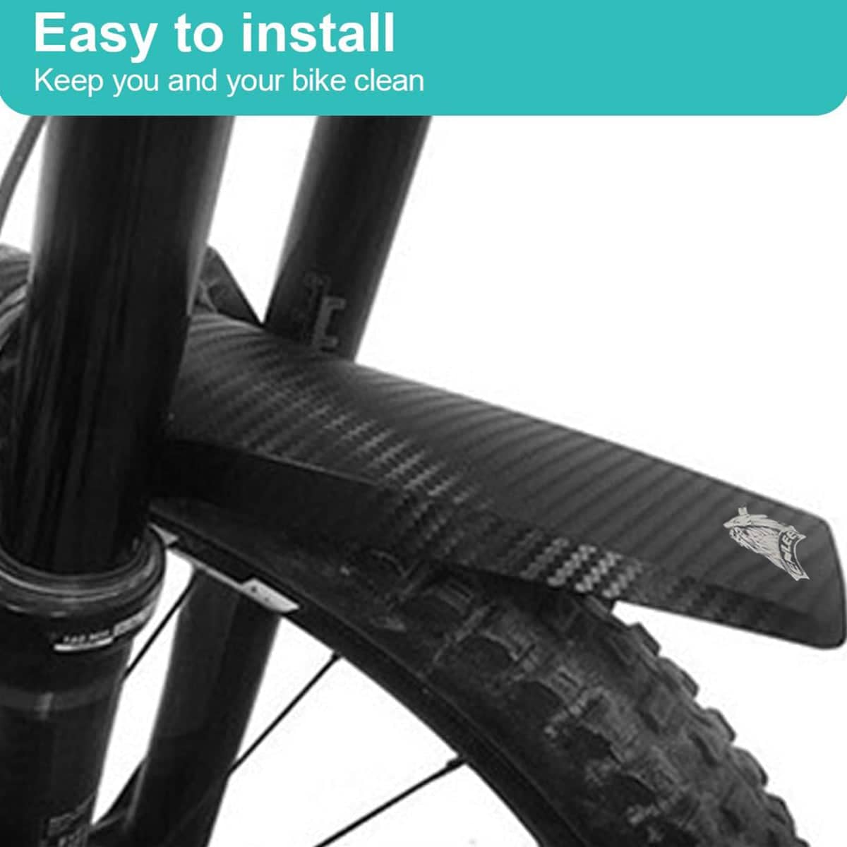 Mountain Bike Mudguard - Black and White Skull Print - view 5