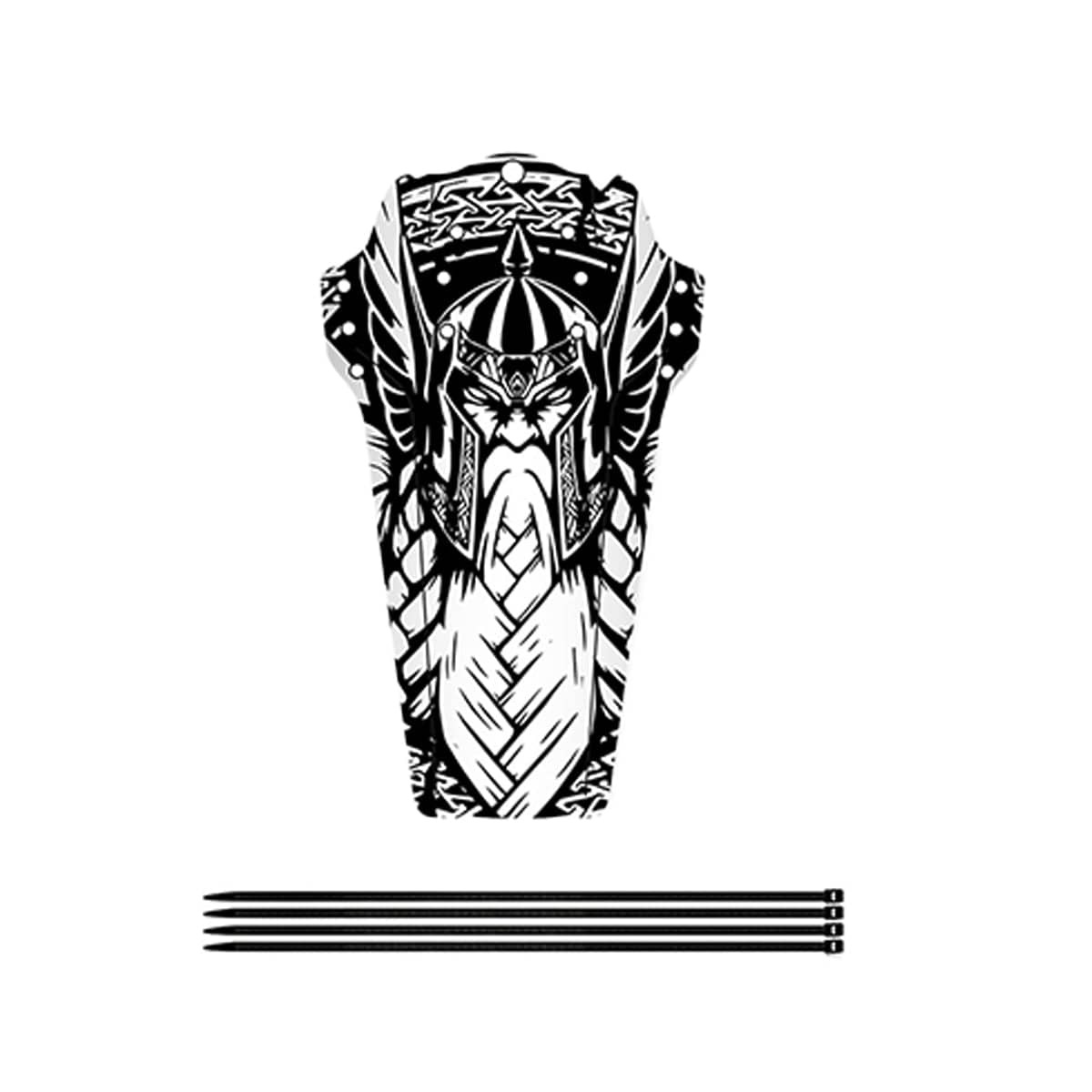 Mountain Bike Mudguard - Black and White Warrior Helmet Print