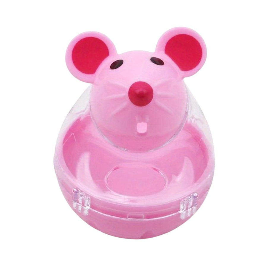 Mouse Shaped Cat Treat Dispenser Toy, Slow Feeder - Pink