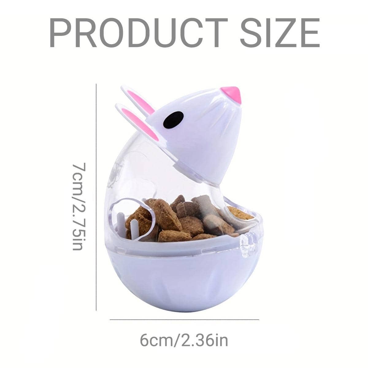 Mouse Shaped Cat Treat Dispenser Toy, Slow Feeder - Pink - view 4