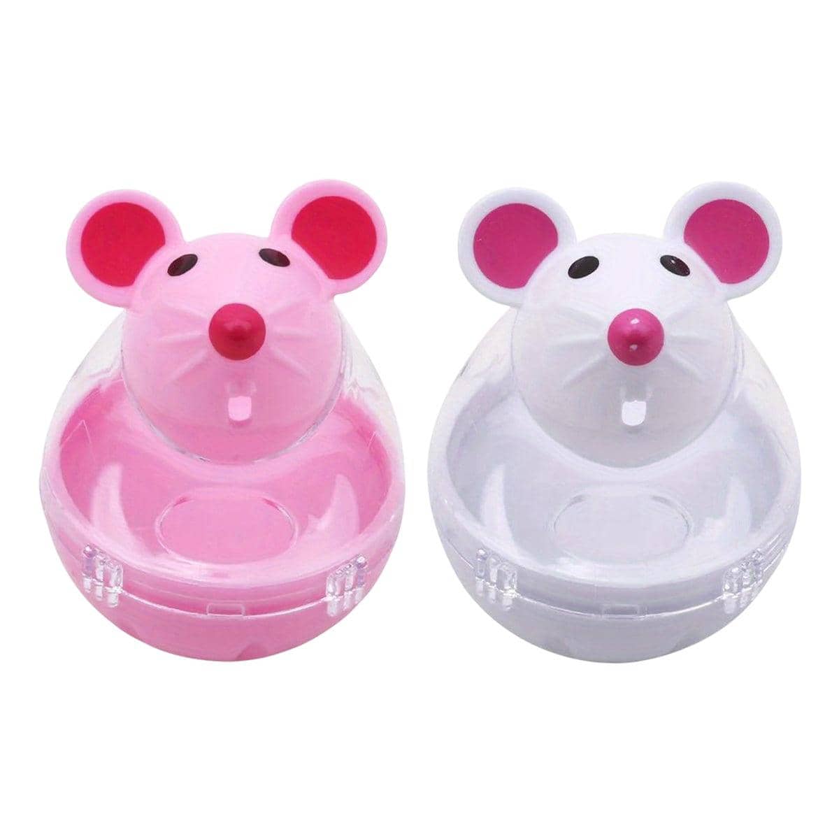 Mouse Shaped Cat Treat Dispenser Toy, Slow Feeder - White - view 3