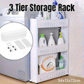 Movable 3 Layer Plastic Kitchen Storage Rack with Wheels, 54 x 12 x 72 cm