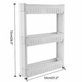 Movable 3 Layer Plastic Kitchen Storage Rack with Wheels, 54 x 12 x 72 cm - view 3