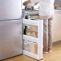 Movable 3 Layer Plastic Kitchen Storage Rack with Wheels, 54 x 12 x 72 cm - view 5