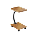 Movable Coffee Side Table on Wheels Laptop Desk Bedside Sofa End Table, Natural Wood - view 2