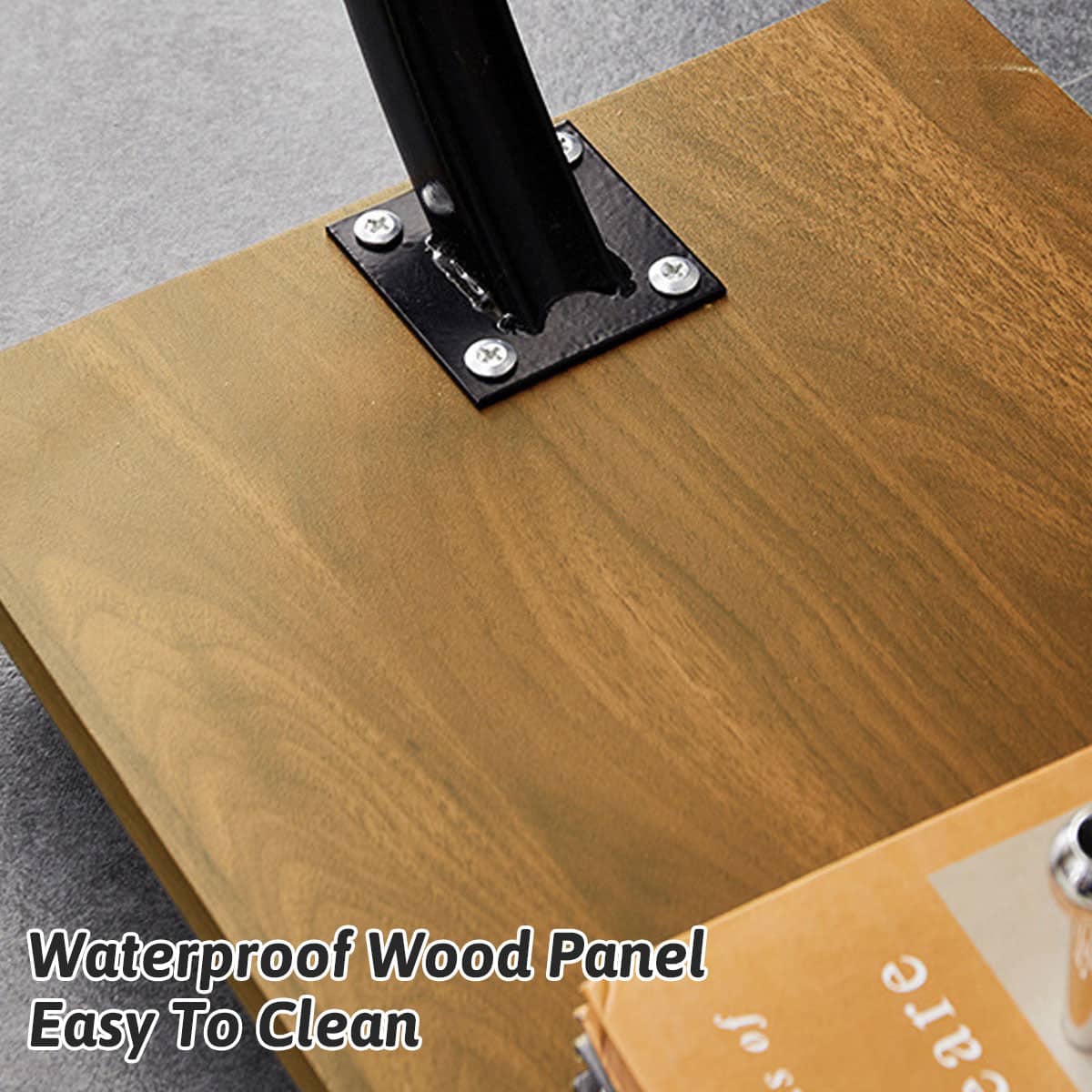 Movable Coffee Side Table on Wheels Laptop Desk Bedside Sofa End Table, Natural Wood - view 4