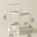 Movable Double Layer Side Table with Armrest and Wheels for Sofas - view 3