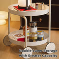 Movable Double Layer Side Table with Armrest and Wheels for Sofas - view 4