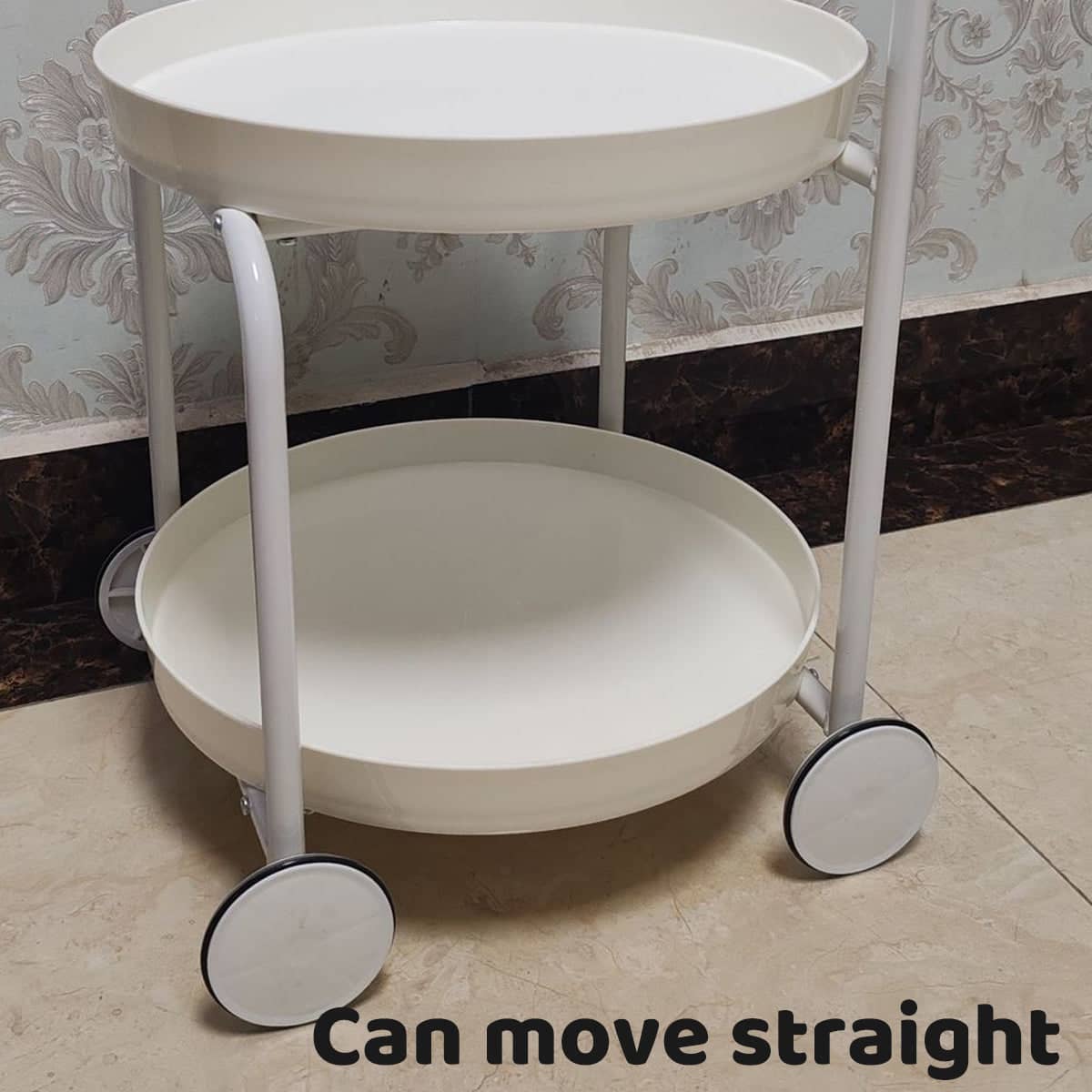 Movable Double Layer Side Table with Armrest and Wheels for Sofas - view 5
