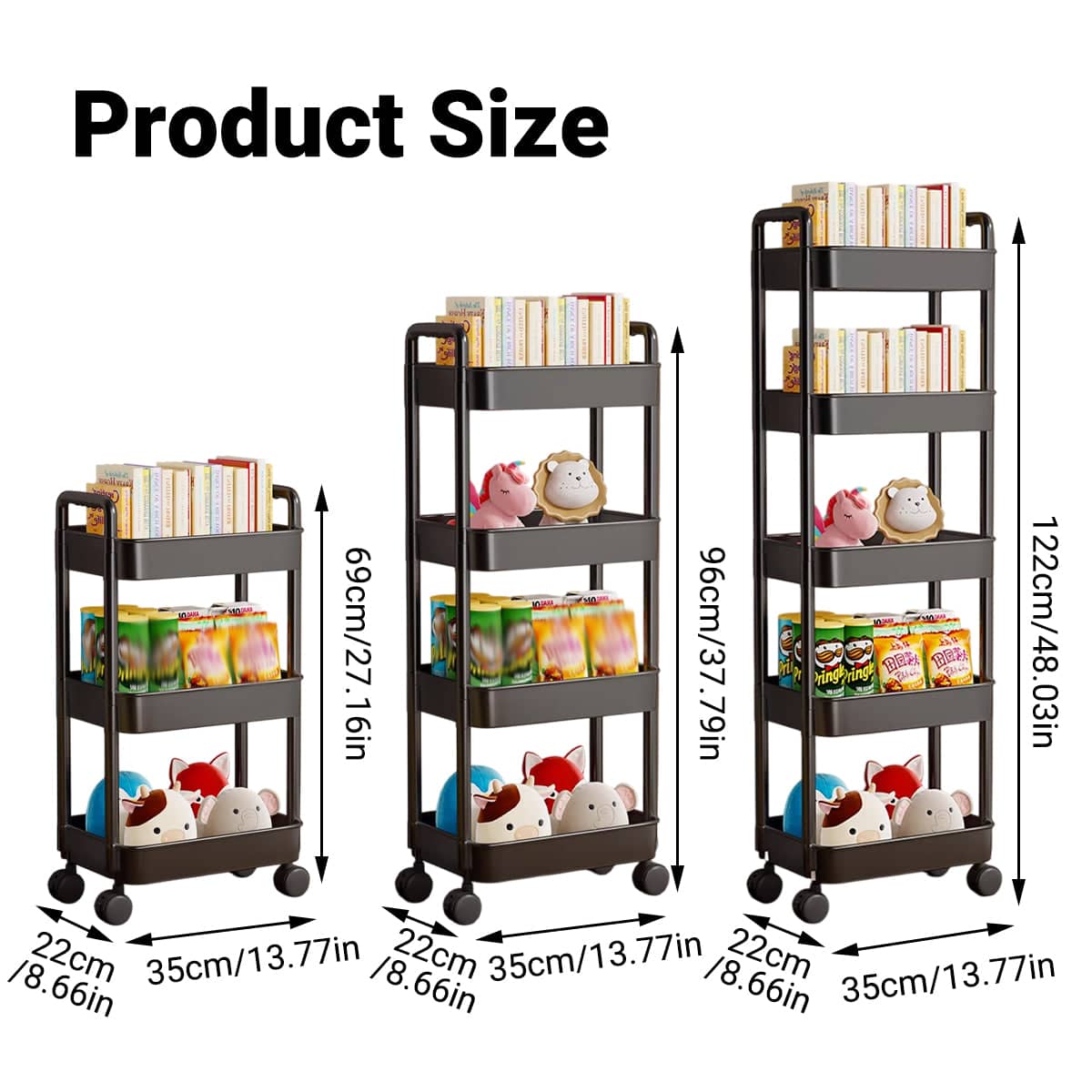 Movable Rolling Storage Trolley Cart - 5 Layers - view 4