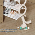 Movable Simple Shoe Rack 4 Tier with Wheels for Entryway Hallway Space Saving - White - view 5