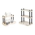 Mug Display Cup Rack Kitchen Organiser Bar Mug Holder - 2 Tier Beige with Black Posts - view 3