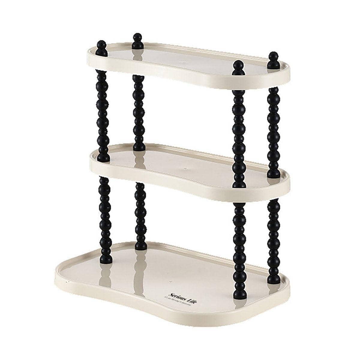 Mug Display Cup Rack Kitchen Organiser Bar Mug Holder - 3 Tier Beige with Black Posts