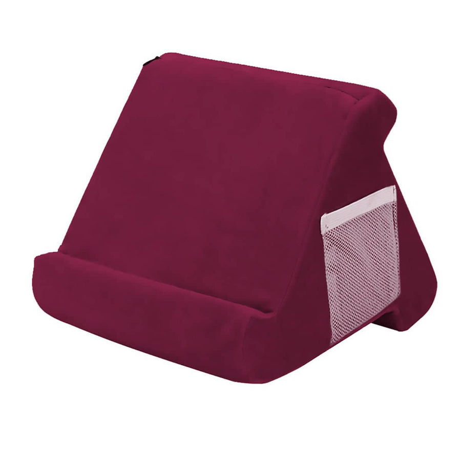 Multi Angle Soft Pillow Tablet Stand, Reading Cushion for Tablets and Phones - Red