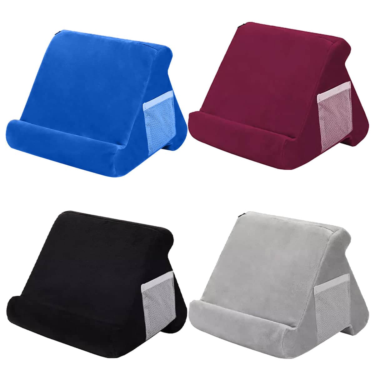 Multi Angle Soft Pillow Tablet Stand, Reading Cushion for Tablets and Phones - Red - view 3