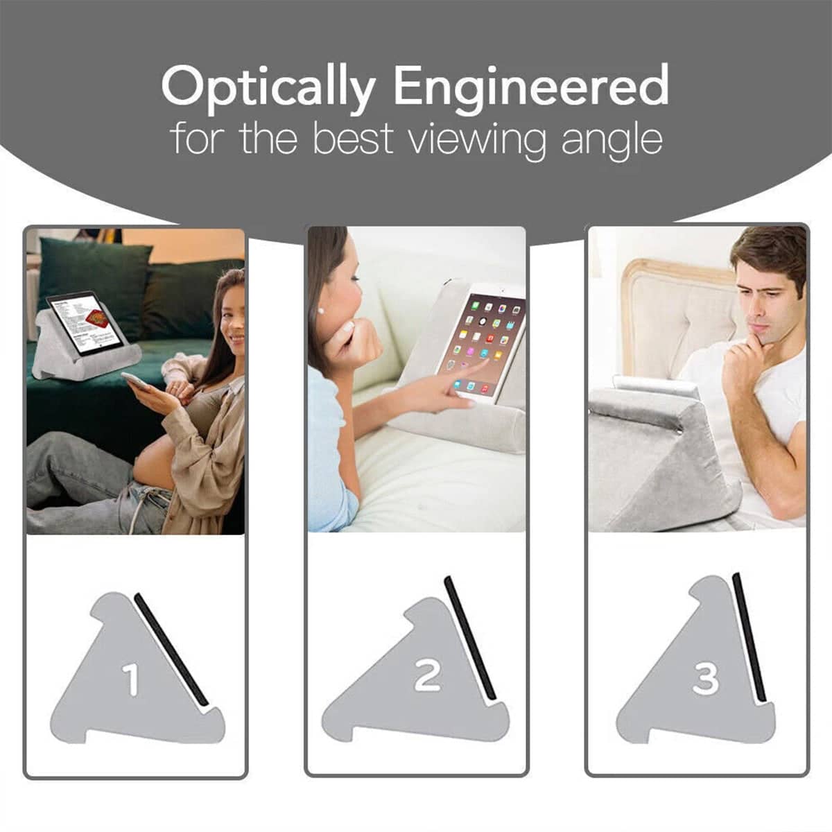 Multi Angle Soft Pillow Tablet Stand, Reading Cushion for Tablets and Phones - Red - view 5