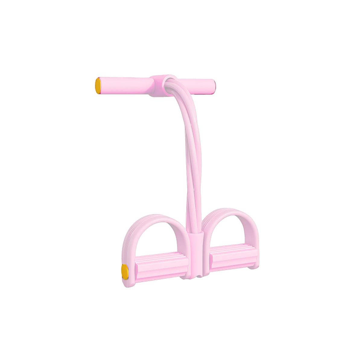 Multi-Function Foot Pedal Resistance Rope Exerciser - Pink