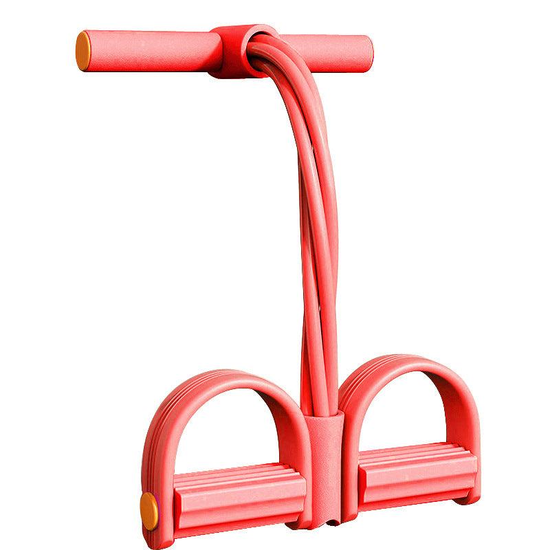 Multi-Function Foot Pedal Resistance Rope Exerciser - Red