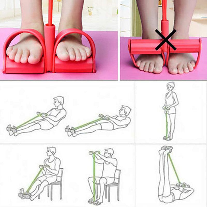 Multi-Function Foot Pedal Resistance Rope Exerciser - Red - view 7