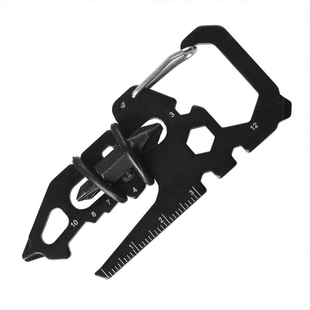 Multi-Function Pocket Tool Card in Stainless Steel - Black