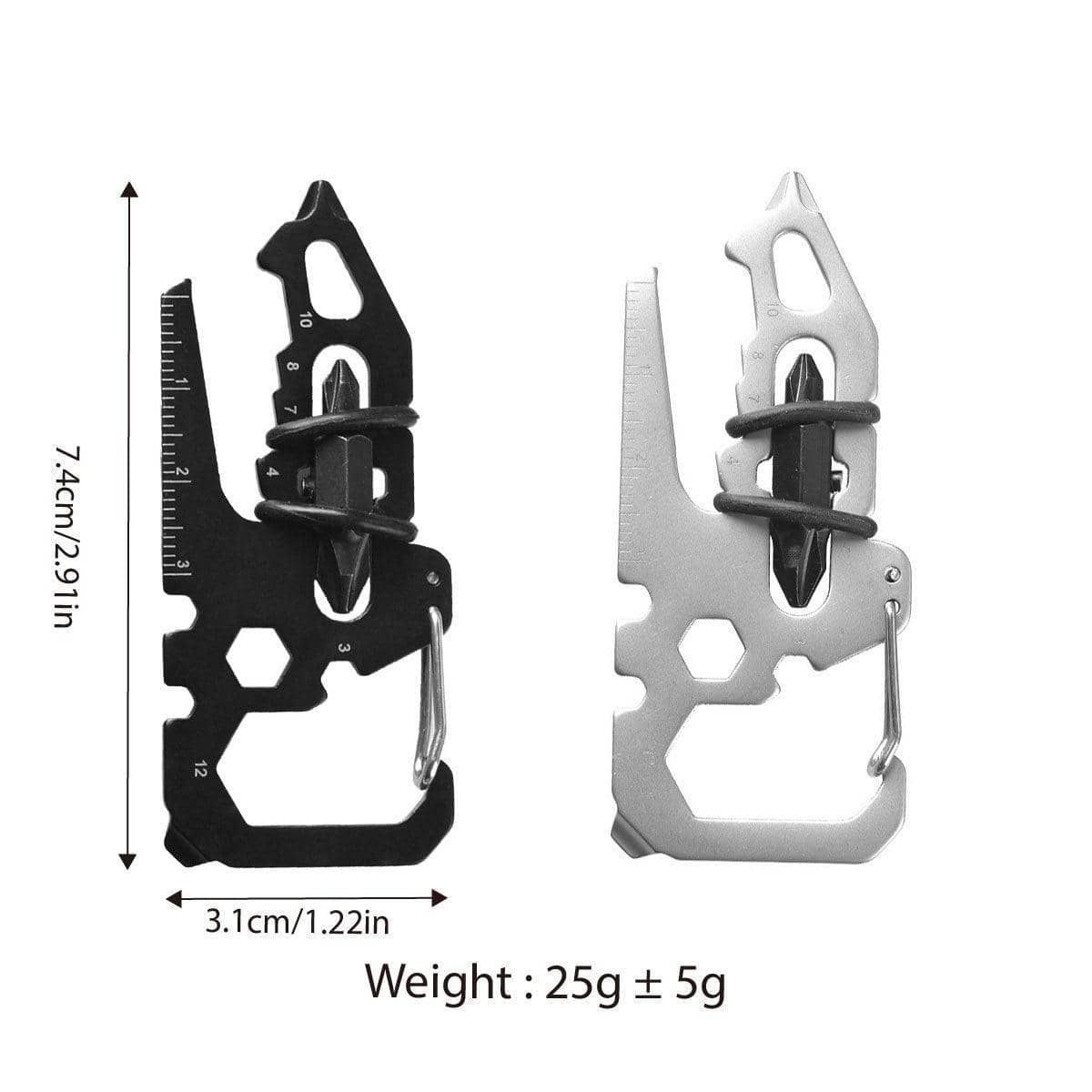 Multi-Function Pocket Tool Card in Stainless Steel - Black - view 4