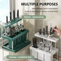 Multi Functional Kitchen Countertop Knife Block Holder with Removable Drain Tray - White - view 5