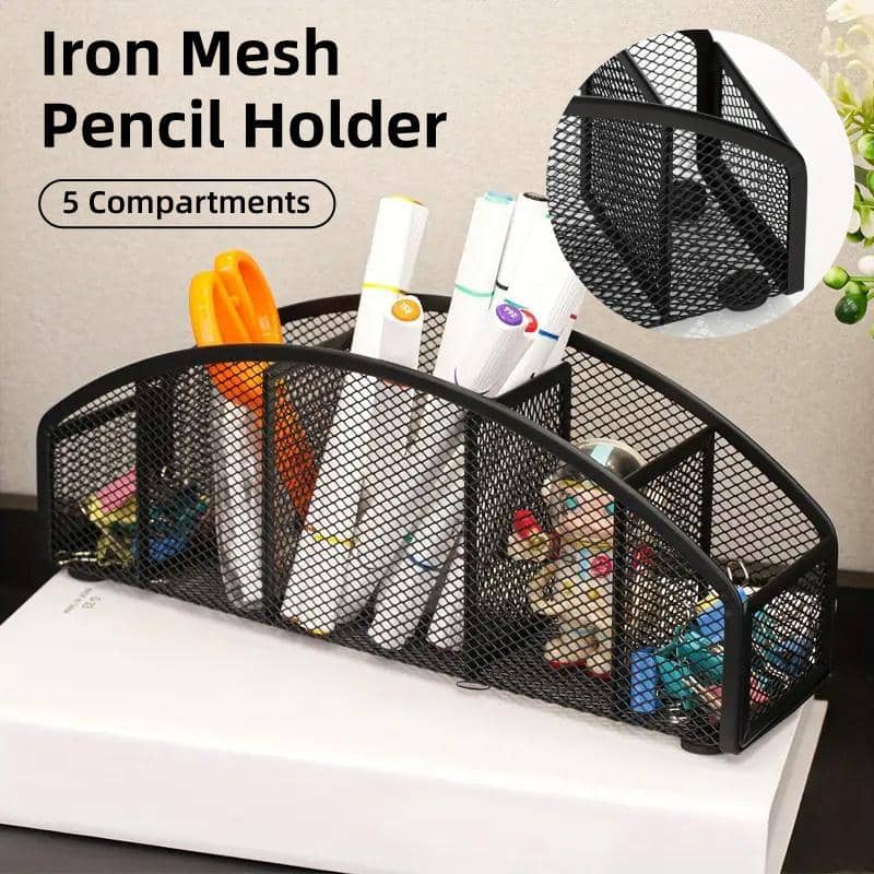 Multi Grid Metal Desktop Storage Box, Pen Holder and Cosmetic Organiser