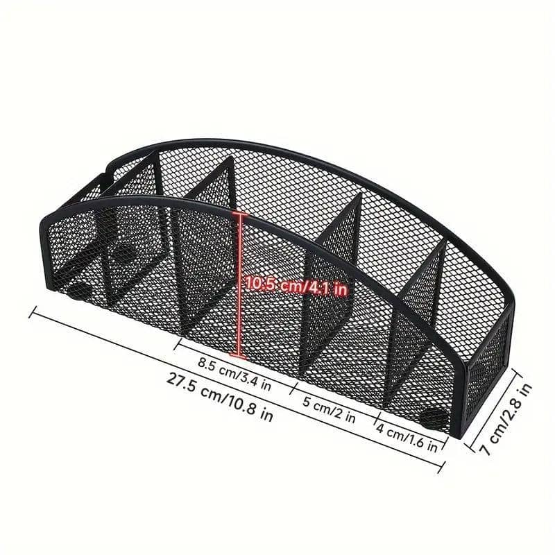 Multi Grid Metal Desktop Storage Box, Pen Holder and Cosmetic Organiser - view 3
