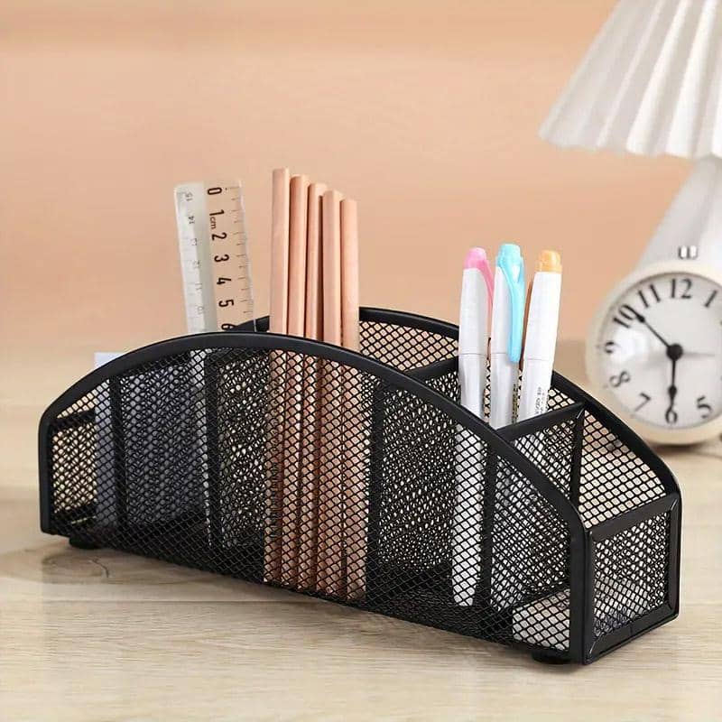 Multi Grid Metal Desktop Storage Box, Pen Holder and Cosmetic Organiser - view 5
