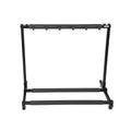Multi Guitar Floor Stand with Padded Rests - 5 Guitar Rack, Black Metal