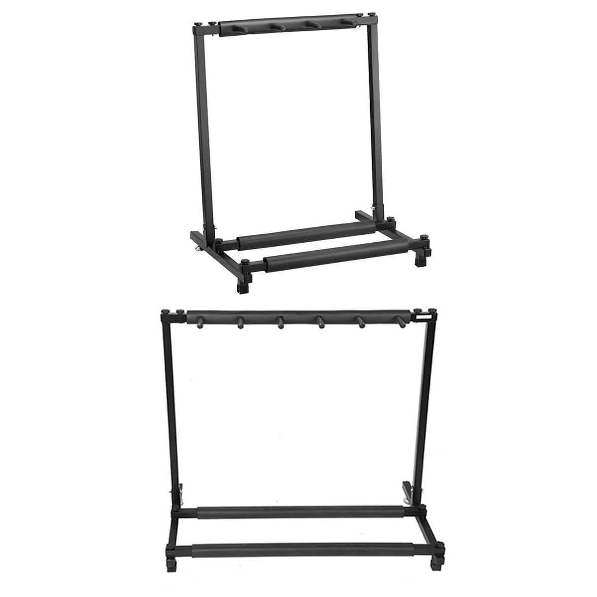 Multi Guitar Floor Stand with Padded Rests - 5 Guitar Rack, Black Metal - view 3