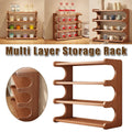 Multi-Layer Bamboo Cup Organiser Shelf for Countertop and Desk Storage
