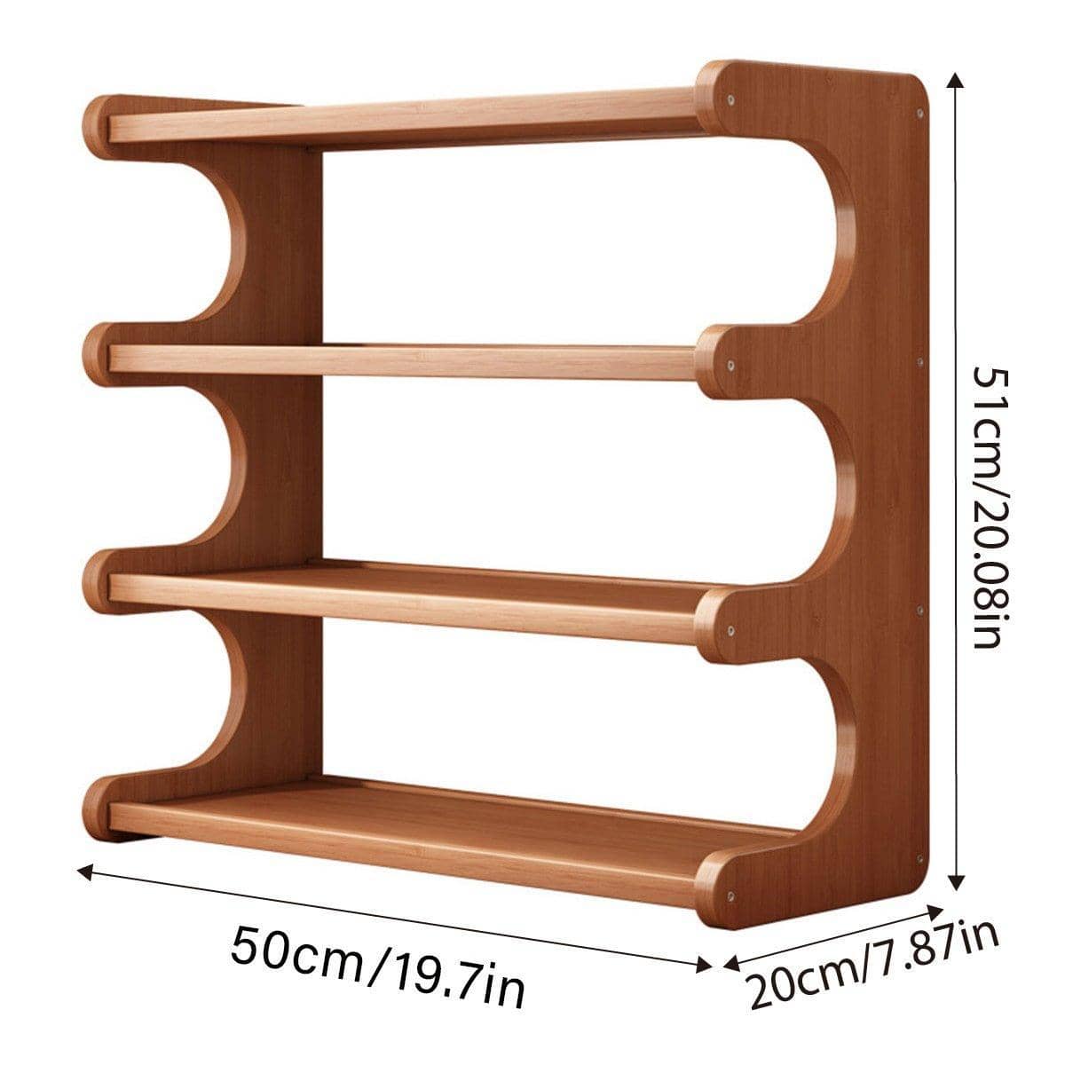 Multi-Layer Bamboo Cup Organiser Shelf for Countertop and Desk Storage - view 3