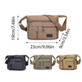 Multi Layer Canvas Crossbody Bag - Green, 23 x 19 x 9 cm - view 4