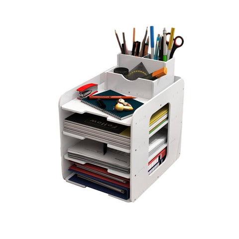 Multi Layer Desktop File Storage Rack - 4 Layer, 23 cm Compact